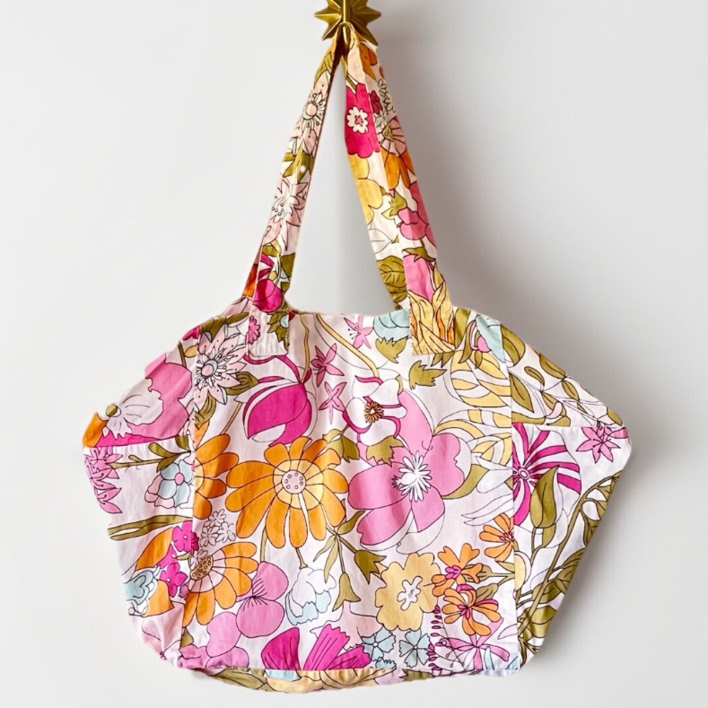 Liberty of London for Target Happy Colorful Retro Floral Zip Tote Bag Rare - Picture 2 of 16